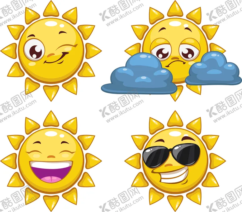 编号：21638709151917448297【酷图网】源文件下载-卡通太阳笑脸