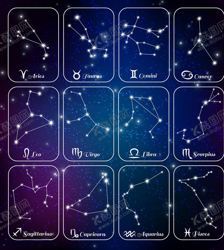 编号：48827806190902275158【酷图网】源文件下载-星座卡片