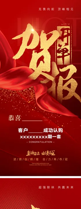 企业公司活动开单销售贺报喜报海报