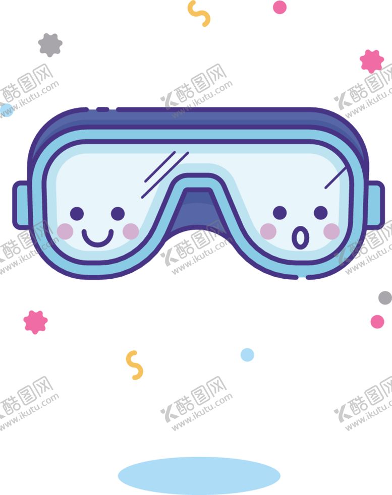 编号：89305509260742306426【酷图网】源文件下载-生活用品可爱护目镜EPS