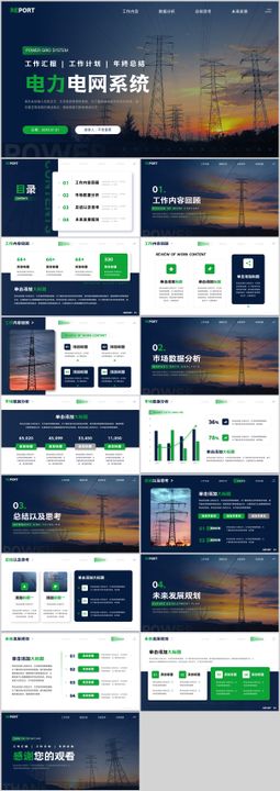 能源电力电网系统工作汇报PPT