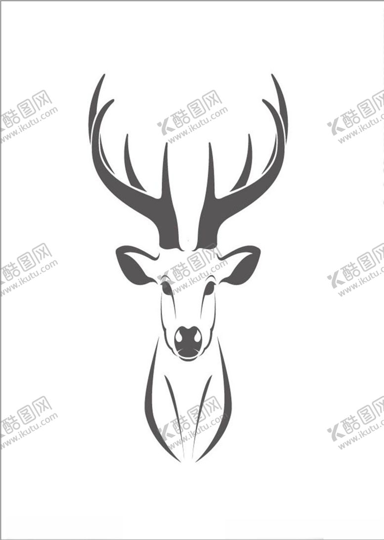 编号：22137609171844285179【酷图网】源文件下载-描摹鹿头
