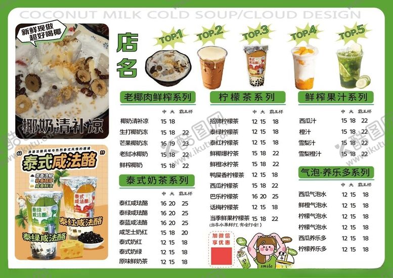 编号：10799704201843332041【酷图网】源文件下载-茶饮菜单灯箱