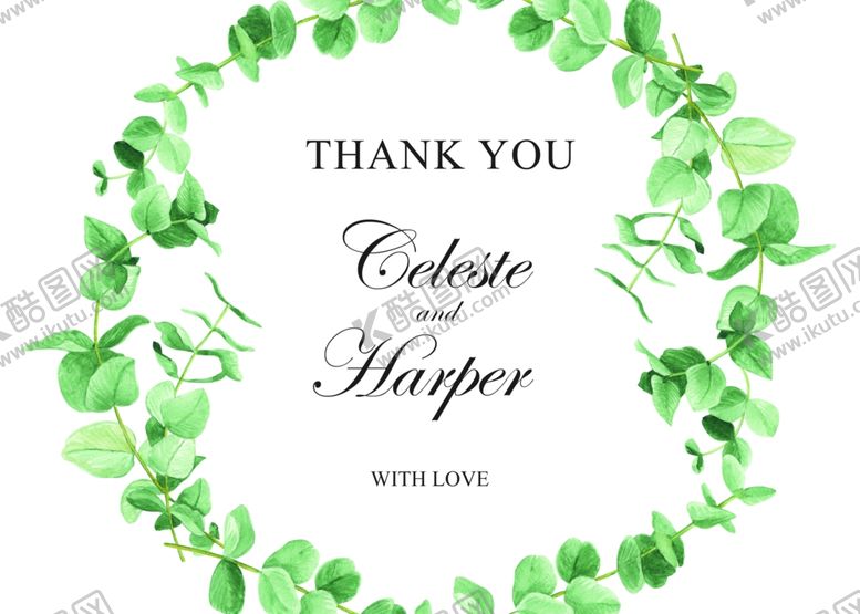 编号：35199710140655526841【酷图网】源文件下载-小清新植物风邀请函