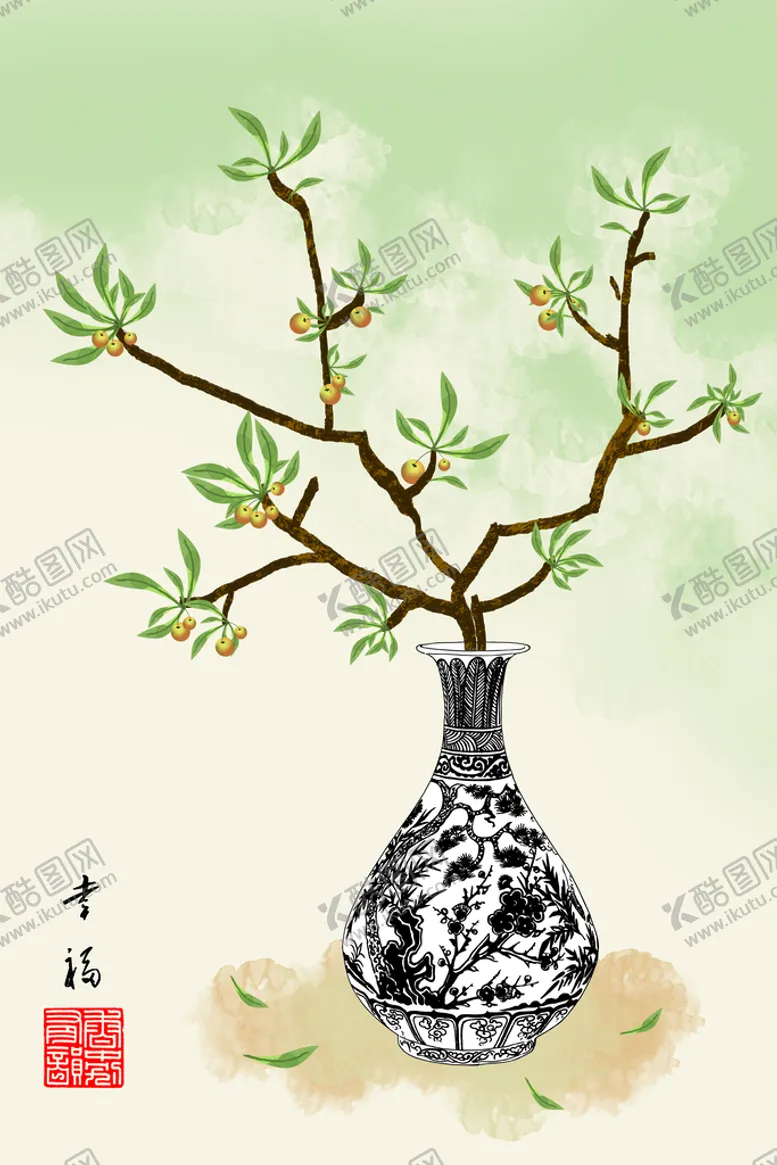 编号：79514810080044290618【酷图网】源文件下载-新中式古风民俗国画装饰画