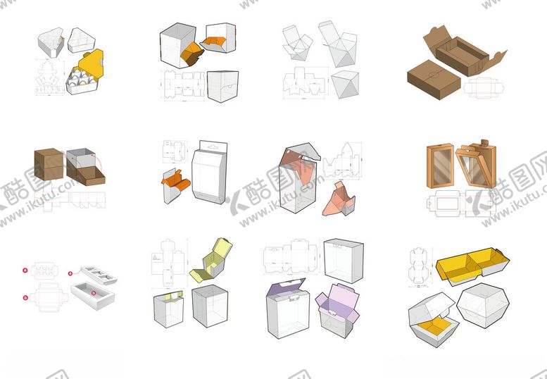 编号：22697711021215306095【酷图网】源文件下载-包装盒子模切图