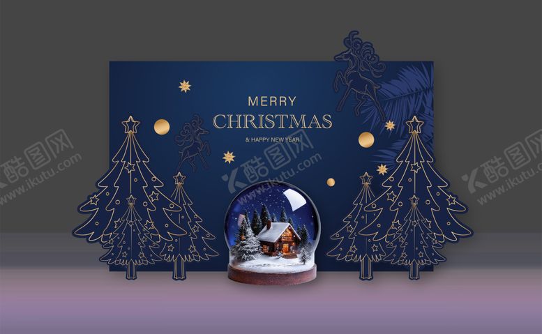 编号：62631212211811057102【酷图网】源文件下载-深蓝色圣诞堆头