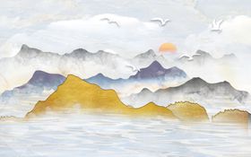 客厅背景墙现代沙发卧室壁画画