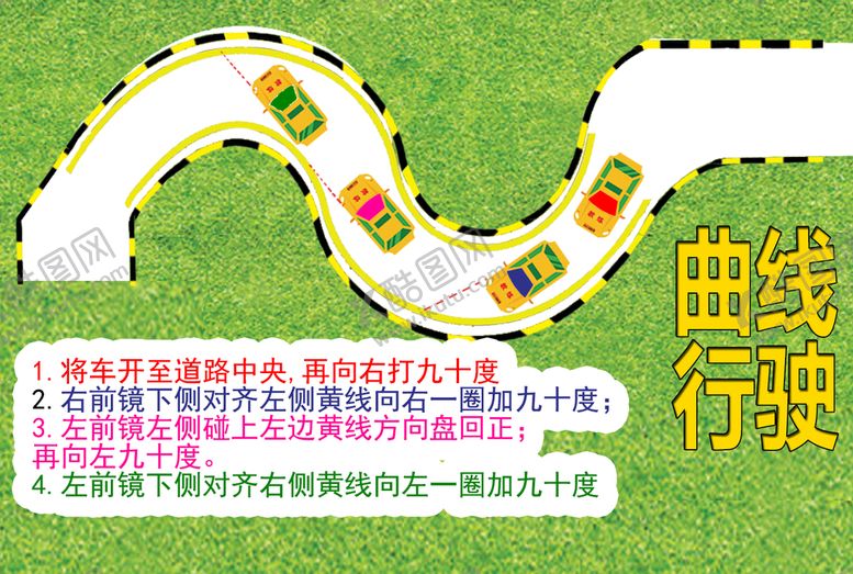 编号：79381509231847090962【酷图网】源文件下载-驾校科目二 曲线行驶
