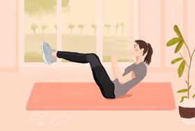 运动健身减肥女性人物插画素材