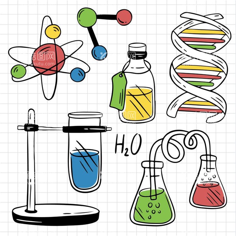 编号：87228312021516545471【酷图网】源文件下载-手绘化学用品