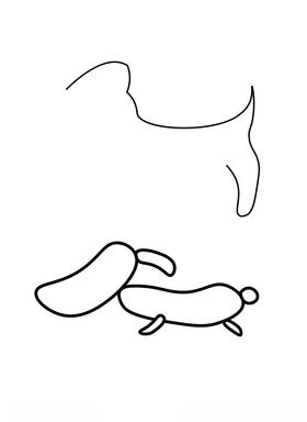 简约线条腊肠狗
