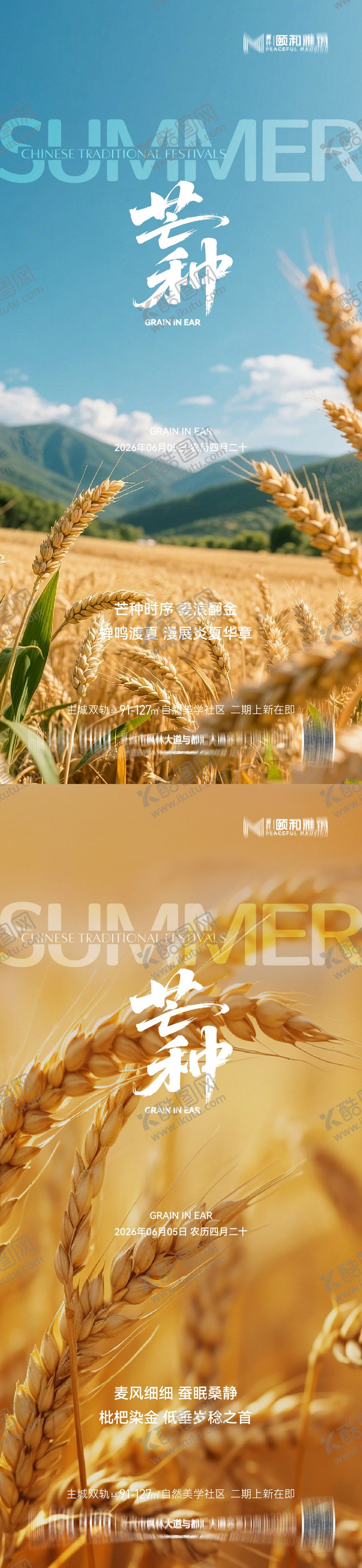 编号：83814106041155208237【酷图网】源文件下载-芒种二十四节气节日海报麦芒麦田