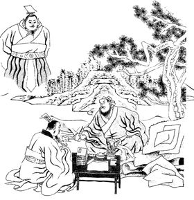 古代人物手绘黑白线稿