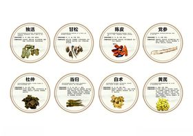 中药材装饰圆形灯箱1