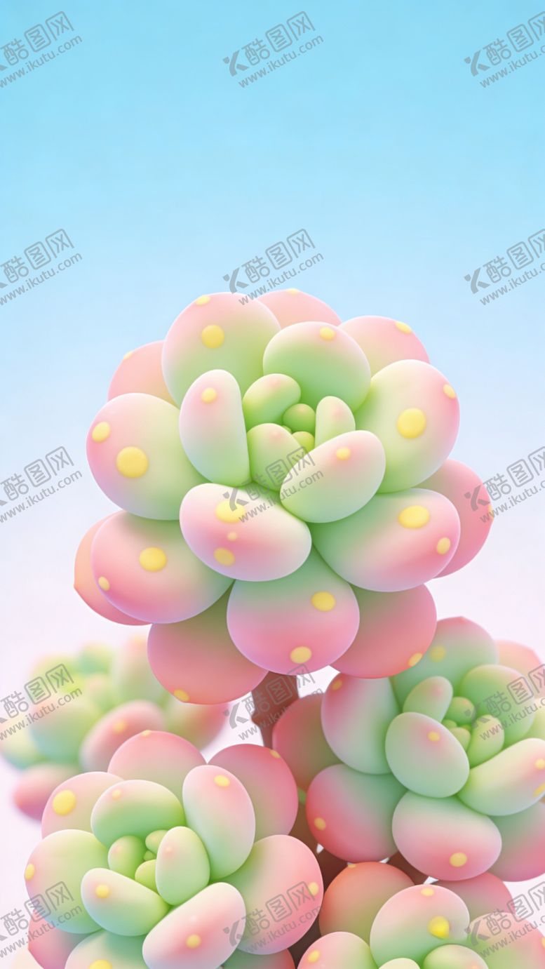 编号：67828105010115328917【酷图网】源文件下载-多彩可爱的多肉植物