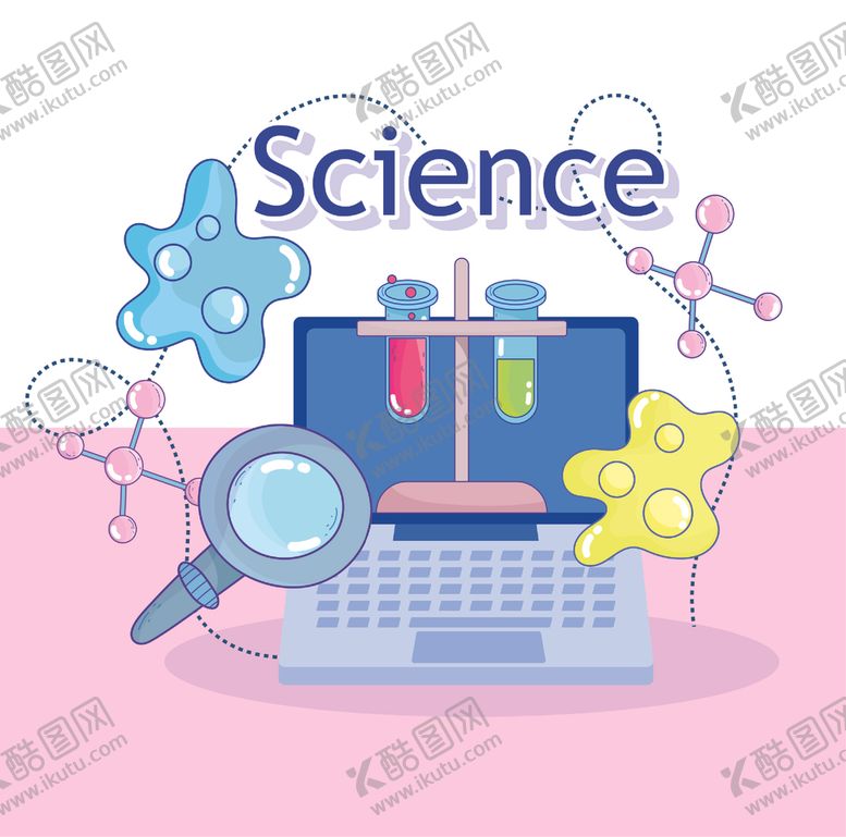 卡通化学实验燃烧器设备混合物塑料