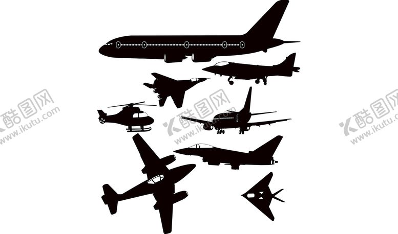 编号：63728509202106038370【酷图网】源文件下载-各类飞机剪影