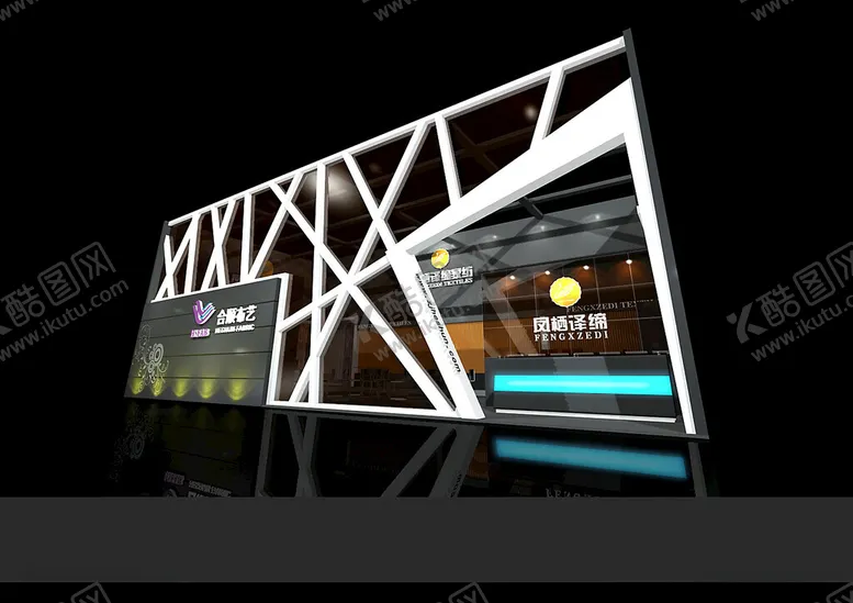 编号：26013501260349241581【酷图网】源文件下载-展览3D模型一面开口