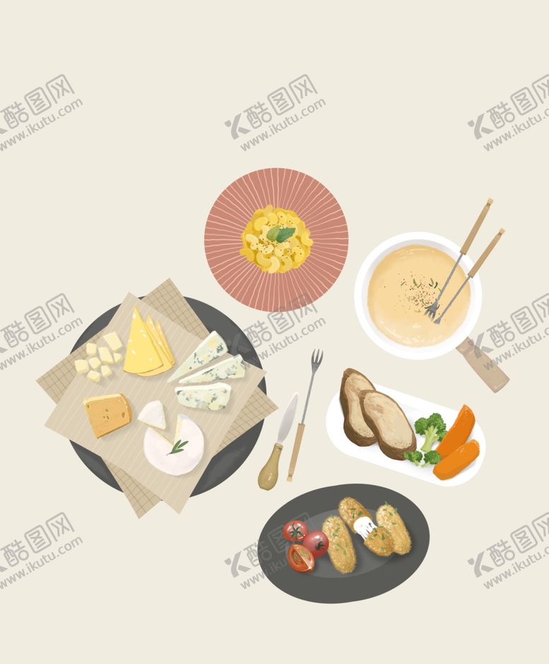 编号：12721612062025309644【酷图网】源文件下载-手绘食物