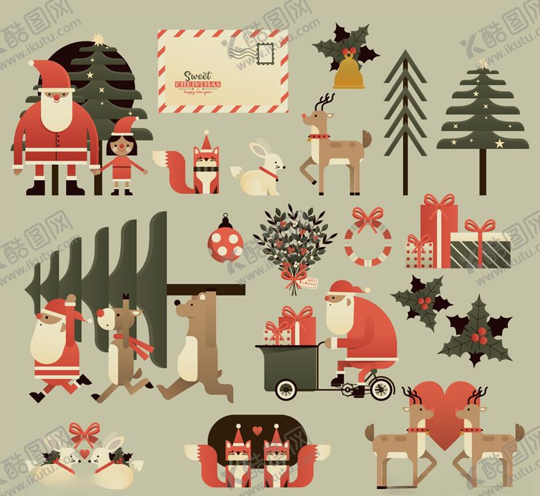 编号：32195510211933094585【酷图网】源文件下载-可爱圣诞节元素