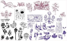 花纹花边传统图案装饰雕花