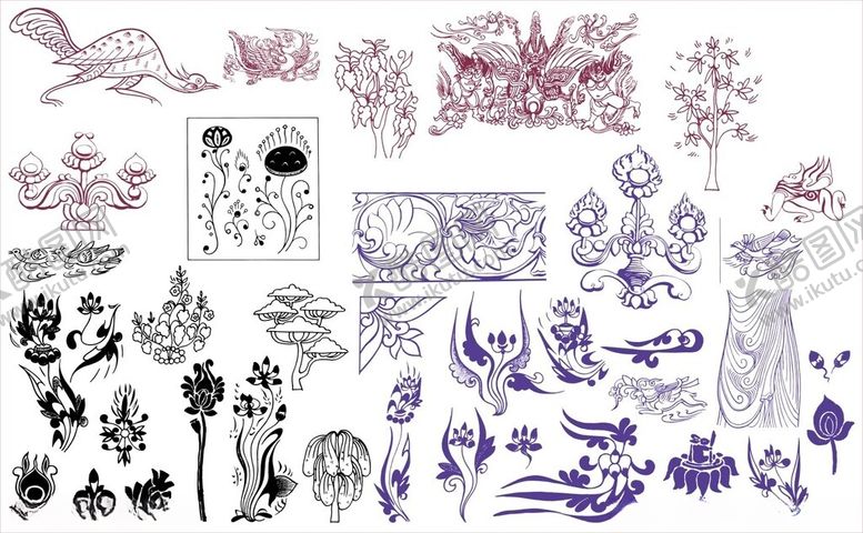 编号：70853711021521366422【酷图网】源文件下载-花纹花边传统图案装饰雕花