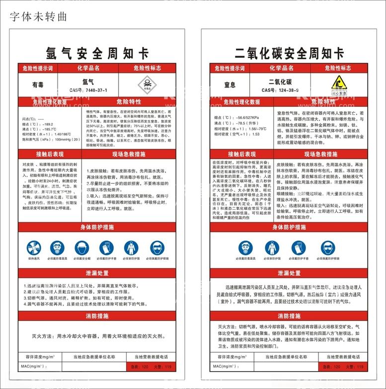 编号：81286803212217412991【酷图网】源文件下载-氩气二氧化碳周知卡