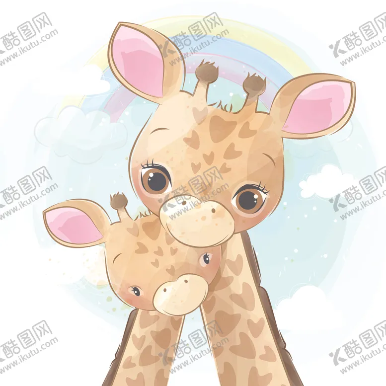 编号：25223407041829127823【酷图网】源文件下载-温馨浪漫动物插画
