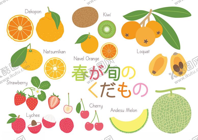编号：25168509211847597946【酷图网】源文件下载-多彩春日水果集合