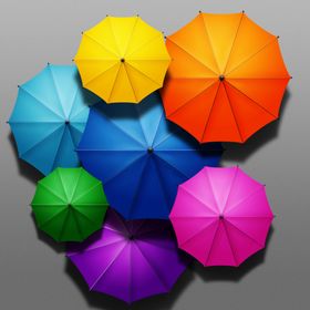 彩色雨伞矢量