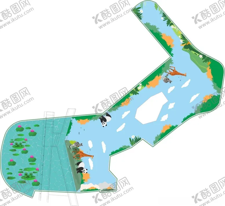 编号：68818102081511198343【酷图网】源文件下载-小区水池绘画