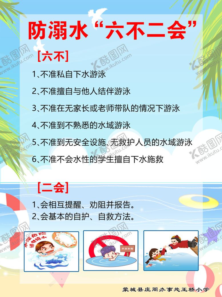编号：92816409170938447890【酷图网】源文件下载-防溺水 六不二会 六不一会