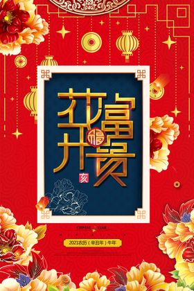 新年鸿运富贵海报