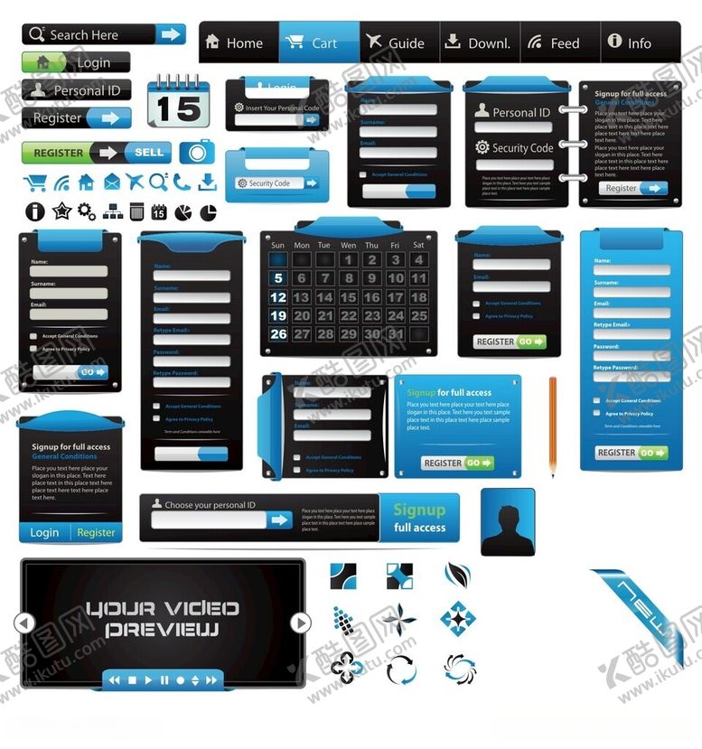 编号：62951112131746251175【酷图网】源文件下载-登录界面与按钮