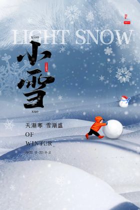 简约小雪二十四节气海报