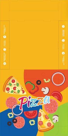 披萨盒包装设计展开图