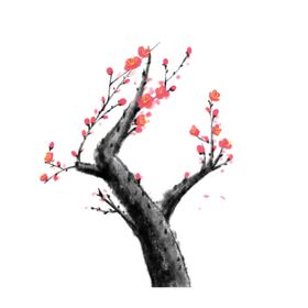 中国风水墨梅
