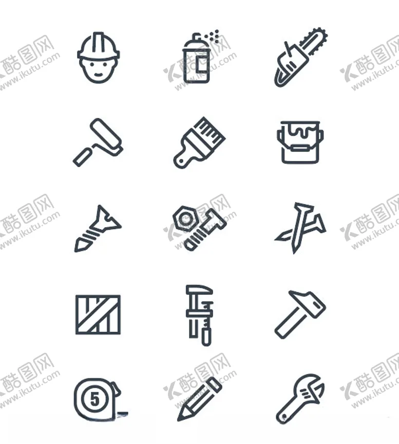 编号：88324302201705029703【酷图网】源文件下载-装修工具图标