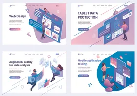 科技办公场景插画设计