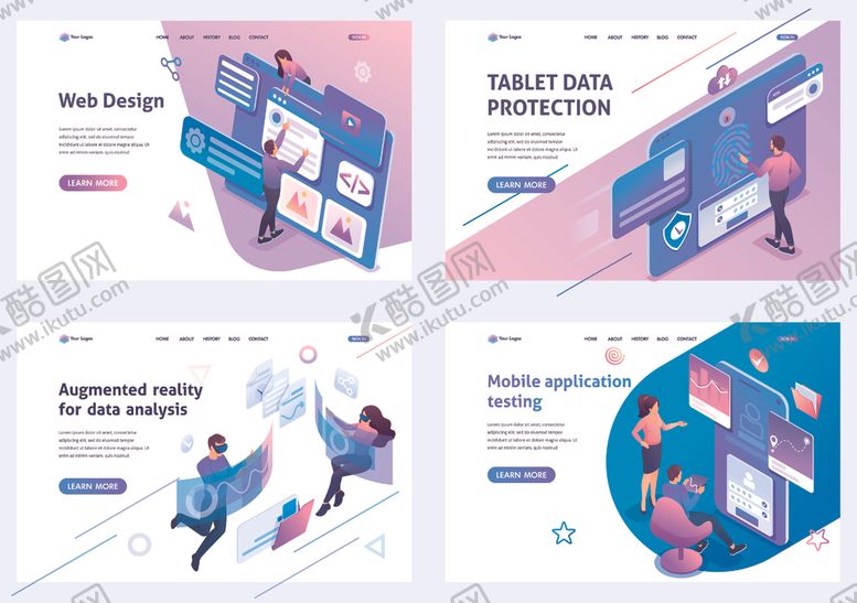 编号：43594504131324375782【酷图网】源文件下载-科技办公场景插画设计