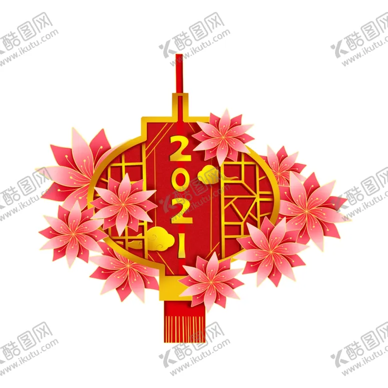 编号：15077904171241309159【酷图网】源文件下载-2021牛年灯笼元素