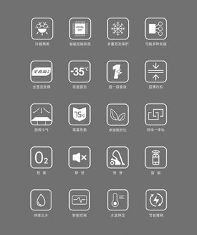 空调功能功效矢量标志