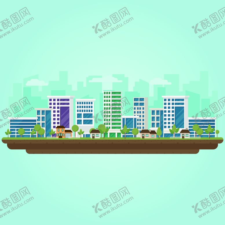 编号：39648510030525238073【酷图网】源文件下载-扁平化城市 