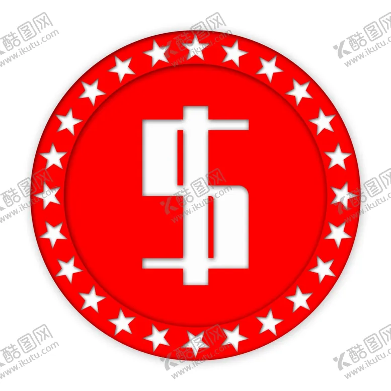 编号：32771607140929128887【酷图网】源文件下载-红白色镂空金币