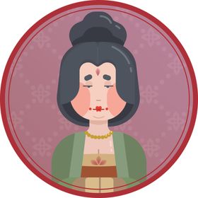 卡通人物唐朝仕女头像PNG