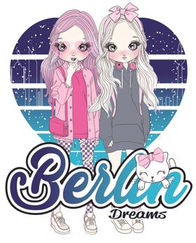 时尚手绘女孩