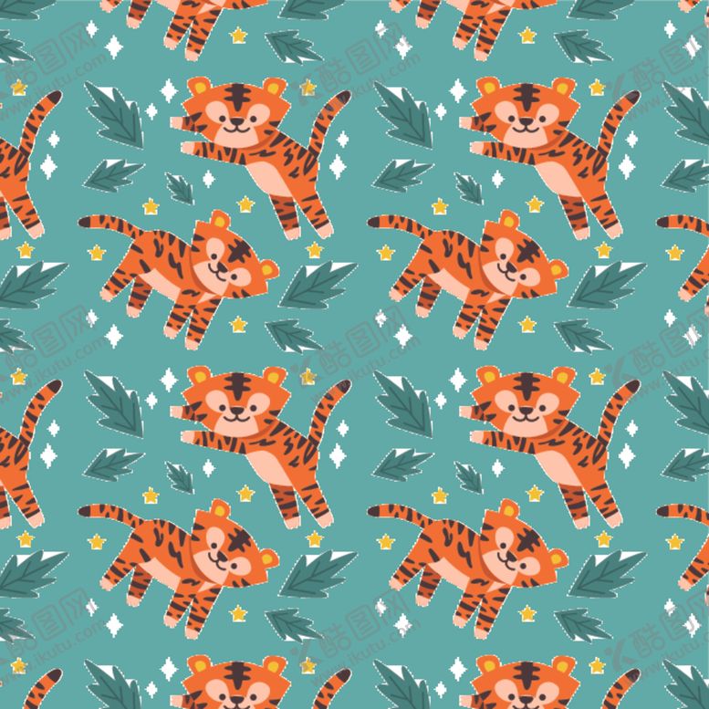 编号：71602909280453247802【酷图网】源文件下载-卡通老虎花纹