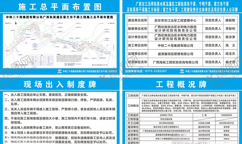 编号：42371806240537567193【酷图网】源文件下载-施工总平图出入制度牌工程概况