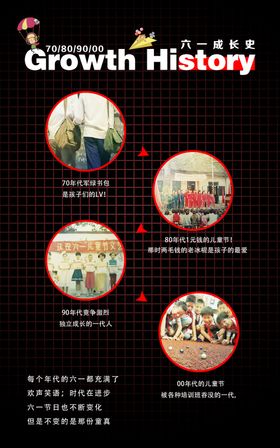六一儿童节不同年代六一海报